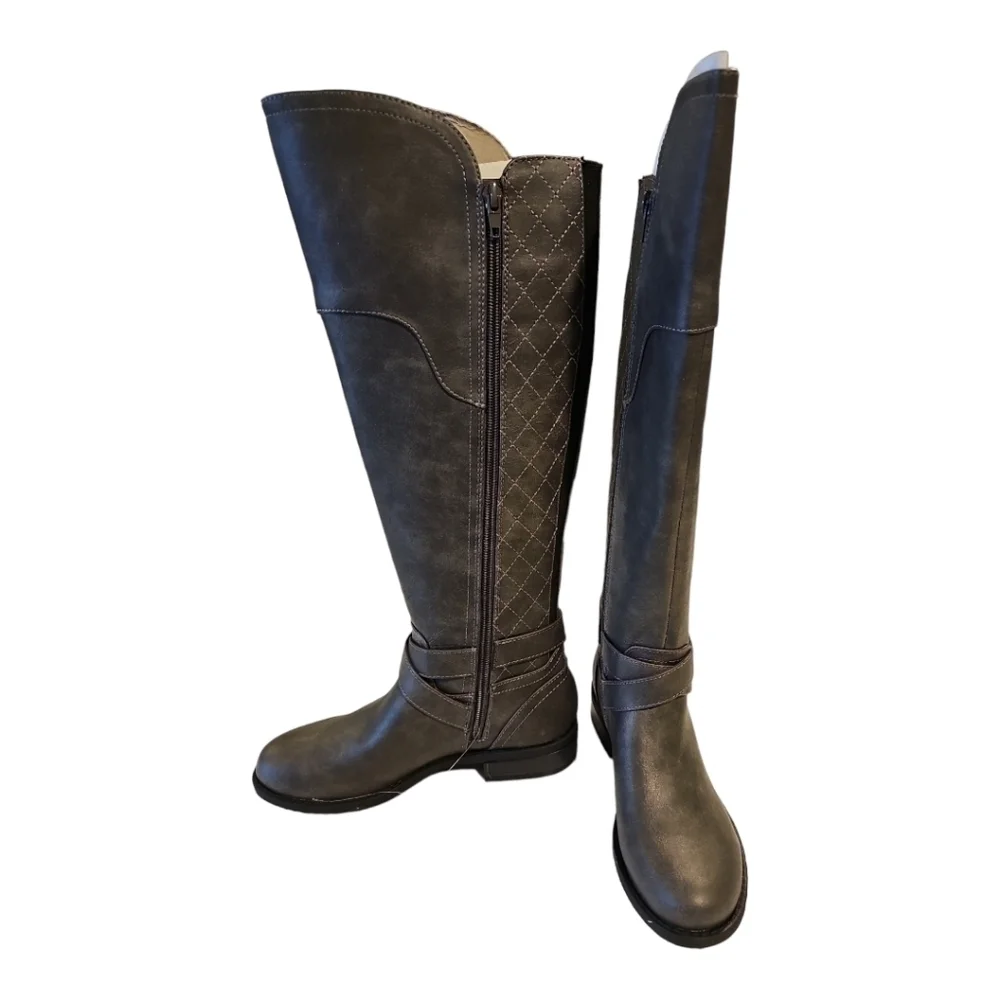 Gbg by Guess Hayden Gray quilted riding tall boots sz 5 NEW